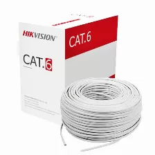 Bobina De Cable Utp Hikvision, 305 Metros, Cat6, Interior, Para Redes Y Video, Blanco