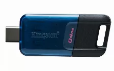Memoria Usb Kingston Technology Datatraveler 80 M 64 Gb Usb Tipo C, 3.2 Gen 1 (3.1 Gen 1), Color Negro, Azul