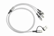 Cable Usb Easy Line El-994329 Color Negro, Plata, Blanco