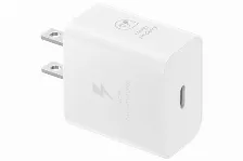 Cargador Samsung Ep-t2510nwegmx 100 - 240 V, Universal, Interior, 1usb-c, Carga Rápida, 25 W, Blanco