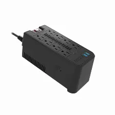 Regulador Forza Power Technologies Fvr-1221usb 8 Salidas Ac, Potencia 1.2 Kva / 600 W, Color Negro