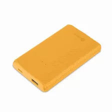 Power Bank Getttech Gbn-e5kcs-01 5000 Mah, Universal, Fuente De Carga Usb, Color Amarillo, Soporta 2 Dispositivo(s)