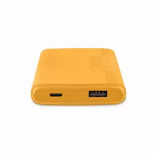 Power Bank Getttech Gbn-e5kcs-01 5000 Mah, Universal, Fuente De Carga Usb, Color Amarillo, Soporta 2 Dispositivo(s)