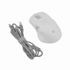 Mouse Getttech Ggm-rgbtr-01-wh 7 Botones, 6400 Dpi, Interfaz Rf Wireless + Bluetooth + Usb Type-a, 10 M, Color Blanco