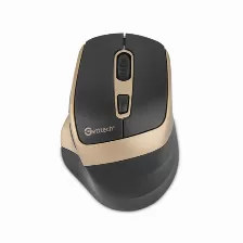 Mouse Getttech Ggm-stdbw-01-gd 6 Botones, 7200 Dpi, Interfaz Rf Inalámbrico + Bluetooth, Color Negro, Oro