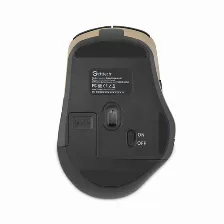 Mouse Getttech Ggm-stdbw-01-gd 6 Botones, 7200 Dpi, Interfaz Rf Inalámbrico + Bluetooth, Color Negro, Oro