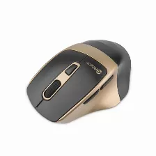 Mouse Getttech Ggm-stdbw-01-gd 6 Botones, 7200 Dpi, Interfaz Rf Inalámbrico + Bluetooth, Color Negro, Oro