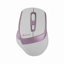 Mouse Getttech Ggm-stdbw-01-pk 6 Botones, 7200 Dpi, Interfaz Rf Inalámbrico + Bluetooth, Color Rosa, Blanco