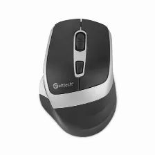 Mouse Getttech Ggm-stdbw-01-sl 6 Botones, 7200 Dpi, Interfaz Rf Inalámbrico + Bluetooth, Color Negro, Plata