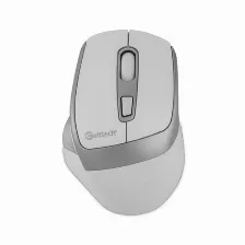 Mouse Getttech Ggm-stdbw-01-wh 6 Botones, 7200 Dpi, Interfaz Rf Inalámbrico + Bluetooth, Color Plata, Blanco