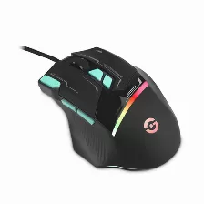 Mouse Getttech Gpm-rgbwr-g1-bk 8 Botones, 7200 Dpi, Interfaz Usb Tipo A, Color Negro