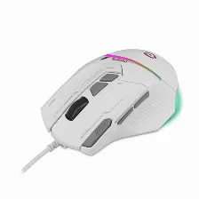 Mouse Getttech Gpm-rgbwr-g1-wh 8 Botones, 7200 Dpi, Interfaz Usb Tipo A, Color Gris, Blanco