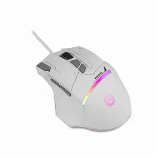 Mouse Getttech Gpm-rgbwr-g1-wh 8 Botones, 7200 Dpi, Interfaz Usb Tipo A, Color Gris, Blanco