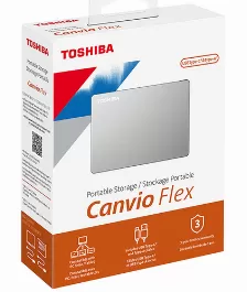 Disco Duro Externo Toshiba Canvio Flex 2tb, 2.5 Pulg, Usb 3.0, Para Mac/pc, Plata