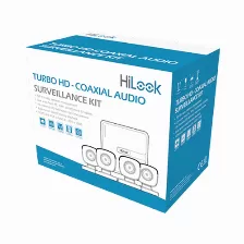 Kit De Vigilancia Hilook Cctv, Dvr 4 Canales, 4 Camaras Bala, Ip66, Microfono, Vision Nocturna 25m