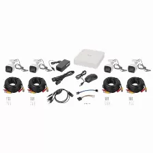 Kit De Vigilancia Hilook Cctv, Dvr 4 Canales, 4 Camaras Bala, Ip66, Microfono, Vision Nocturna 25m