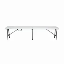 Banca Plegable Modamob 1.83 Metros, 183x30x44cm, Base 4.8cm, Tubo, 22x1.0mm, Blanca Dano Fisico Moderado