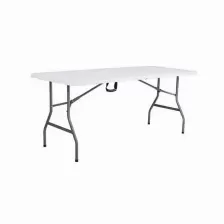 Mesa Plegable Generica 1.83 Metros, 183x76x74cm, Grosor 4.35cm, Tubo 28x1.0mm, Color Blanco