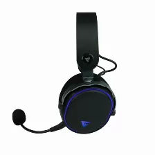 Diadema Game Factor Hsb600 Gaming Inalambrica Rgb Triple Conectividad Microfono Removible Surround 7.1 Color Negro