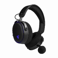 Diadema Game Factor Hsb600 Gaming Inalambrica Rgb Triple Conectividad Microfono Removible Surround 7.1 Color Negro