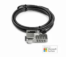 Cable Antirrobo Kensington K68130ww, 1.8 M, Kensington, Cerradura Con Combinación, Acero Al Carbón, Negro, Plata