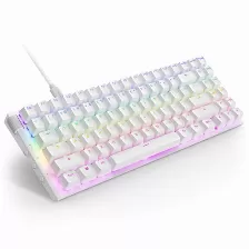 Teclado Nzxt Function 2 Minitkl Inglés De Ee.uu. , Alámbrico, Conexión Usb, Led, Color Blanco, Cable De 2 M