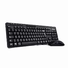 Kit Teclado Multimedia Y Mouse Vorago, Mouse Optico 1000 Km-104, Usb 2.0, Negro