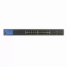 Switch Linksys Gigabit Ethernet Lgs328pc, 24 Puertos, Poe+ 10/100/1000 Mbps + 4 Puertos, Administrable