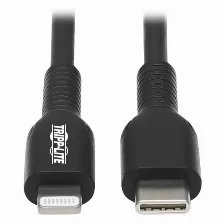 Cable Usb Tripp-lite M102-02m-bk Cable De Sincronizacion Y Carga Usb C A Lightning (m/m), Certificado Mfi, Negro, 2 M [6.6 Pies]