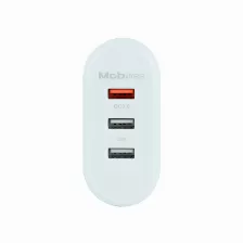 Cargador Mobifree Mb-923378 100 - 240 V, Universal, Tipo De Cargador Interior, 3x Usb 2.0, Carga Rápida Si, Color Blanco