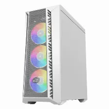 Gabinete Cooler Master Masterbox 520 Mesh Midi Tower, Pc, Soporta Atx, Micro Atx, Ssi Ceb, Mini-itx, Eatx, 7 Ranuras De Expansión, Color Blanco, Ventana Lateral Si, Iluminación Si, Fuente De Alimen...