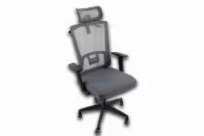 Silla Gerencial Modamob Kioto, Gris/negro, Reposabrazos, 5 Llantas, Piston De Altura, Perchero En Cabecera