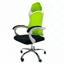 Silla Gerencial Modamob, Modelo Orion, Color Blanco/negro/verde, Cabecera, Reposabrazos, 1pz, Granel