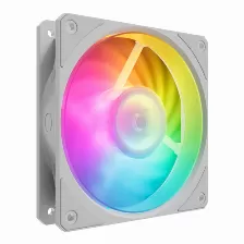 Ventilador Cooler Master Mobius 120p Argb White Edition 12 Cm, 2400 Rpm, Led Multi, Blanco, Pwm