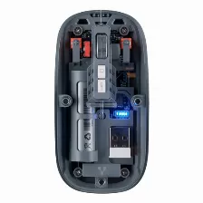 Mouse Vorago Mo-415 Optico, 5 Botones, 1600 Dpi, Bluetooth, Usb, Recargable-tipo C, Transparente