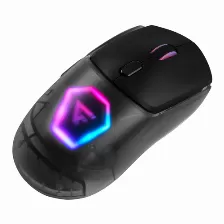 Mouse Gamer Game Factor Mow700, Inalambrico, 26000dpi, 2.4g+bt, Pixart 3395, Rgb, Negro, Carcasas Intercambiables