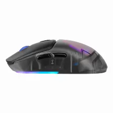 Mouse Gamer Game Factor Mow700, Inalambrico, 26000dpi, 2.4g+bt, Pixart 3395, Rgb, Negro, Carcasas Intercambiables