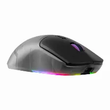 Mouse Gamer Game Factor Mow700, Inalambrico, 26000dpi, 2.4g+bt, Pixart 3395, Rgb, Negro, Carcasas Intercambiables