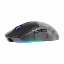 Mouse Gamer Game Factor Mow700, Inalambrico, 26000dpi, 2.4g+bt, Pixart 3395, Rgb, Negro, Carcasas Intercambiables