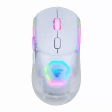 Mouse Optico Inalambrico Game Factor Mow700, 26000dpi, 2.4g+bt, Pixart 3395, Rgb, Blanco, Carcasas Intercambiables