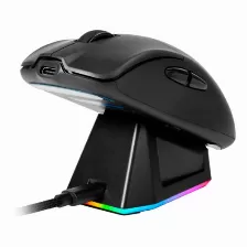 Mouse Game Factor Mow800, Inalambrico, Base Magnetica De Carga Rgb, 25k Dpi, Negro