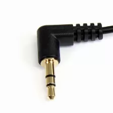 Cable de 1 metro Delgado de Audio Estéreo con Plug Mini Jack de 3.5mm -  Macho a Macho - Blanco