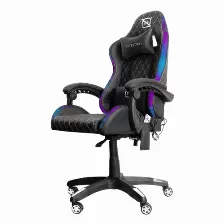 Silla Gamer Necnon Nsg-rgb 1 Asiento Plano, Reposa-brazos Si, Material Cuero, Nylon, Color Negro, Azul