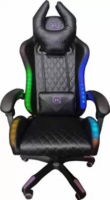 Silla Gamer Necnon Nsg-rgb 1 Asiento Plano, Reposa-brazos Si, Material Cuero, Nylon, Color Negro, Rosa