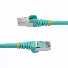 Cable De Red Startech.com Cable De 0.9m De Red Ethernet Cat6a - Aguamarina - Low Smoke Zero Halogen (lszh) - 10gbe - 500mhz - Poe++ De 100w - Snagless Sin Pestillo - Rj-45 Cable De Red S/ftp, 0.9 M, Cat6a, S/ftp (s-stp), Rj-45, Rj-45, Color Aguamarina