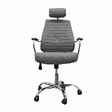 Silla Gerencial Gris Modelo Polaris, Reposabrazos, Altura Ajustable, Perchero En Cabecera, Base Metalica, 5 Llantas