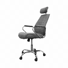 Silla Gerencial Gris Modelo Polaris, Reposabrazos, Altura Ajustable, Perchero En Cabecera, Base Metalica, 5 Llantas