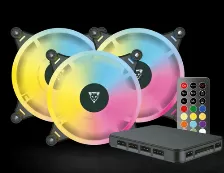 Ventilador Ocelot Gaming Ofkit-2 Tamaño 12 Cm, Led Multi, 3 Pieza(s), Color Negro