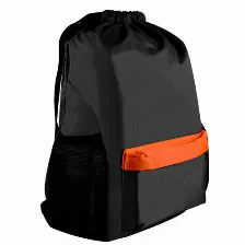 Mochila Perfect Choice Pc-084730 Poliéster, Color Negro, Naranja