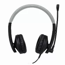 Audífonos Perfect Choice Pc-112167 Diadema Para Llamadas/música, Micrófono Boom, Conectividad Alámbrico, Color Negro, Gris